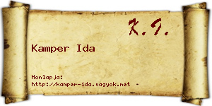 Kamper Ida névjegykártya